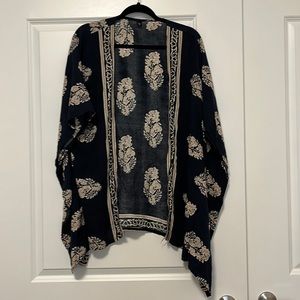 Blue & tan kimono or coverup